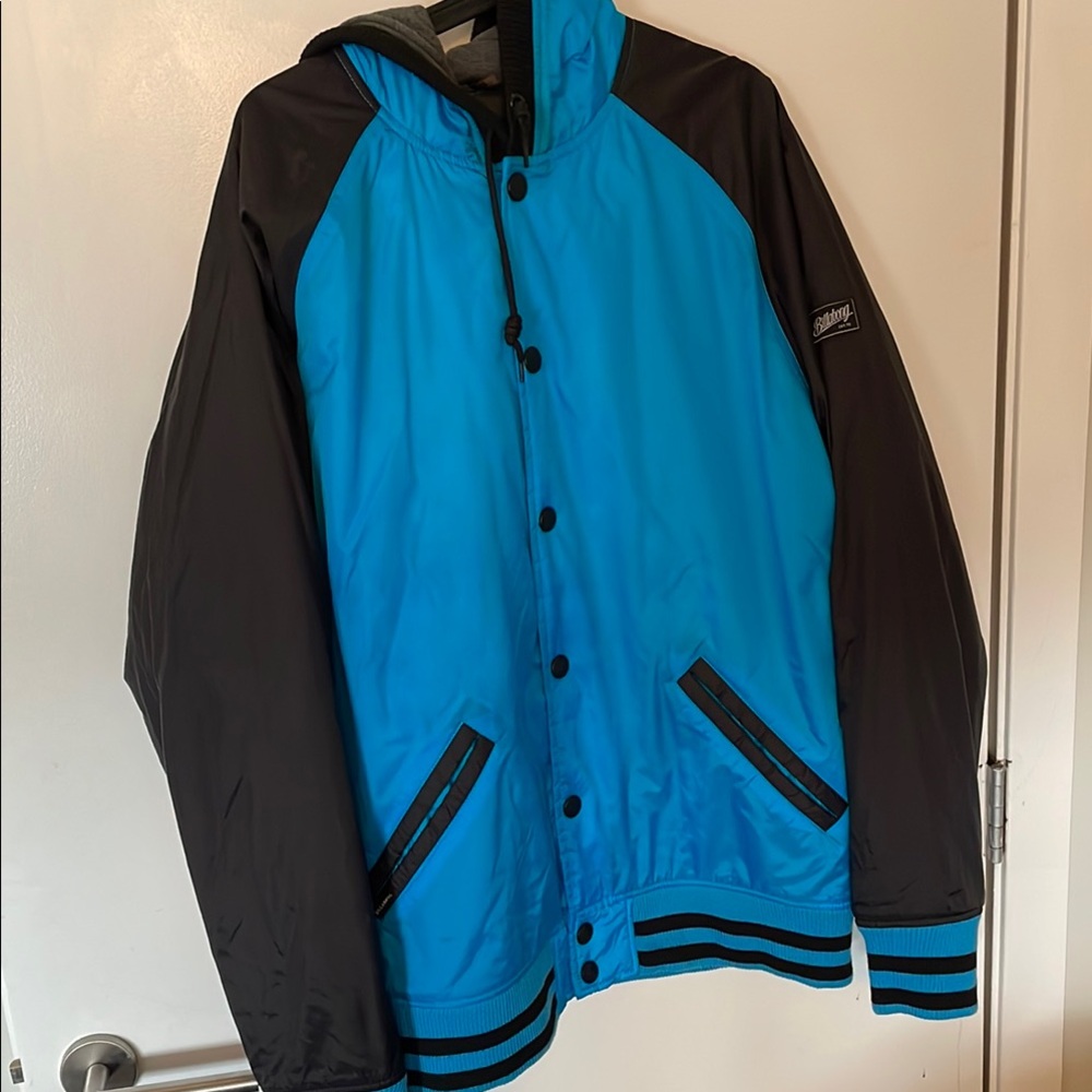 Billabong Blue Black Men's Varsity Jacket - Large